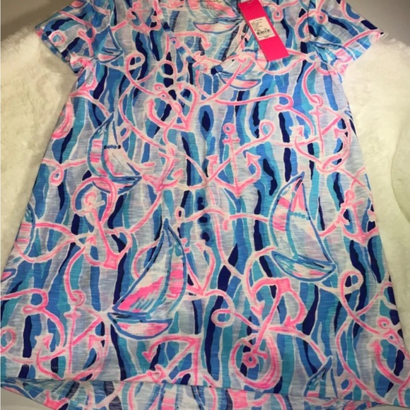 Lilly Pulitzer NWT Etta Top Reel Nauti $48 Size XXS ⚓️ - Picture 3 of 6